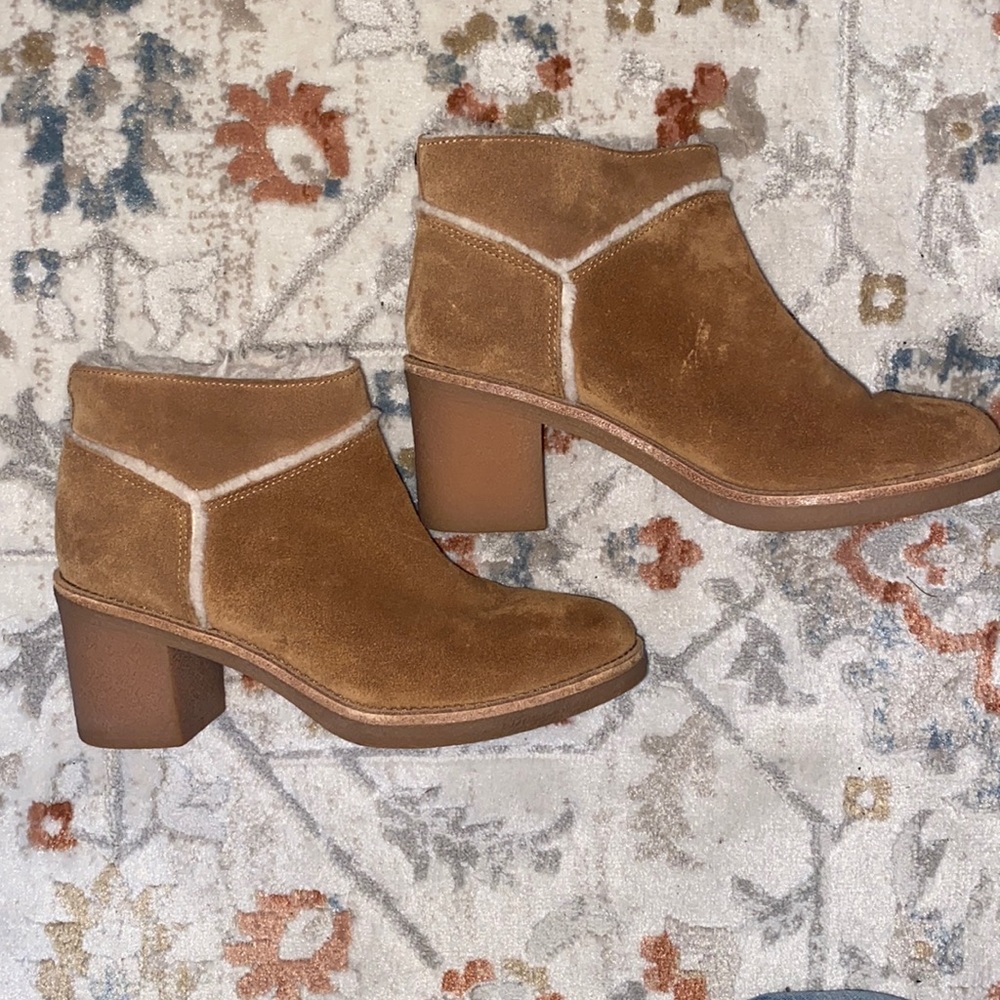 Ugg fur lined heeled booties